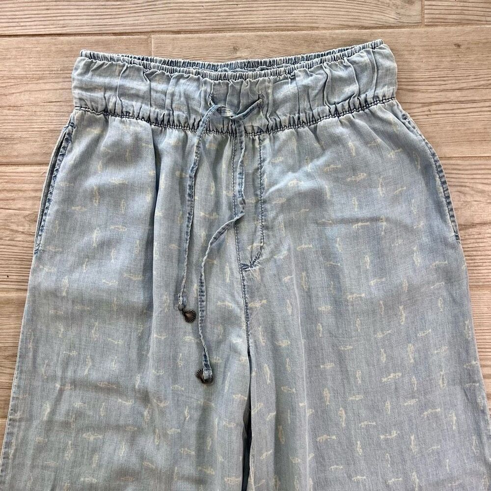 Marfinno Womens Light Blue Drawstring Wide Leg Pants Size Medium - Picture 2 of 8